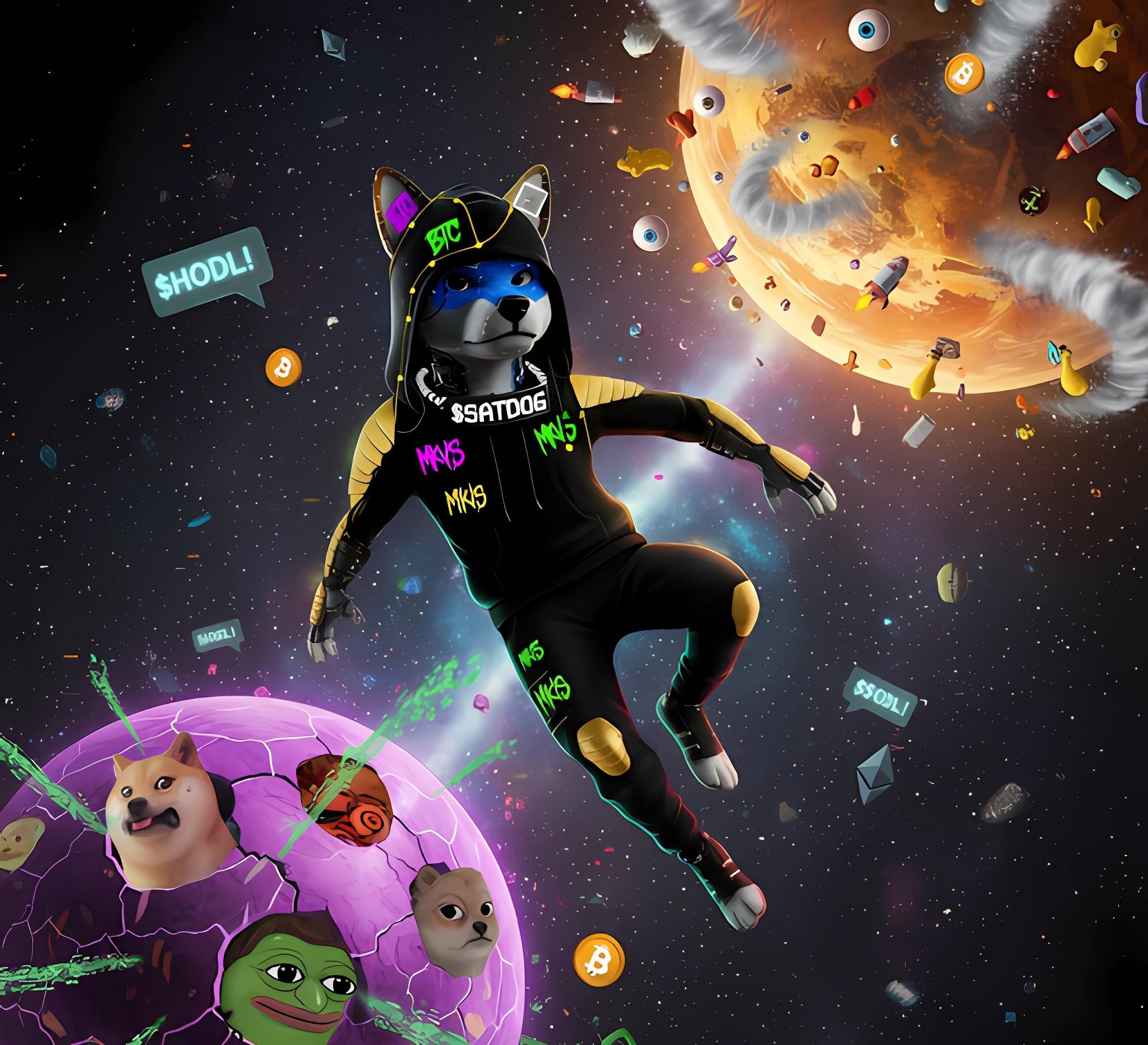 SATDOG en el espacio · ecosistema $SATDOG